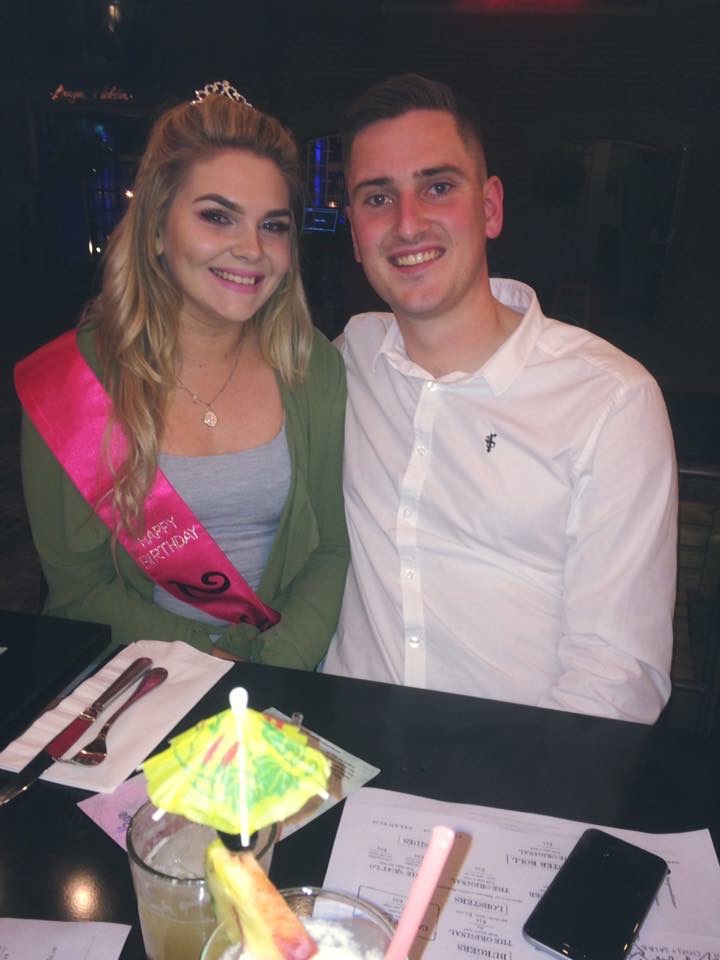 Charlotte and Alex celebrating